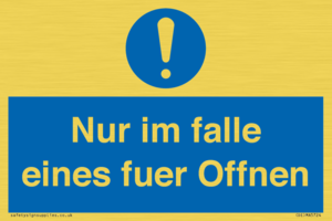 (DE)MA5724: Nur im falle eines fuer Offnen