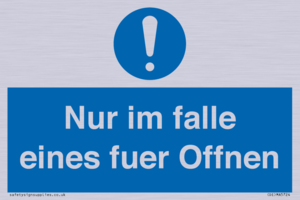(DE)MA5724: Nur im falle eines fuer Offnen