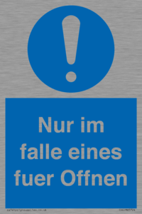 (DE)MA5724: Nur im falle eines fuer Offnen