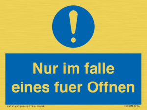 (DE)MA5724: Nur im falle eines fuer Offnen