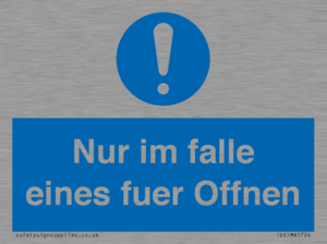 (DE)MA5724: Nur im falle eines fuer Offnen