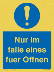 (DE)MA5724: Nur im falle eines fuer Offnen