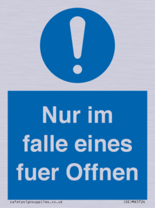(DE)MA5724: Nur im falle eines fuer Offnen
