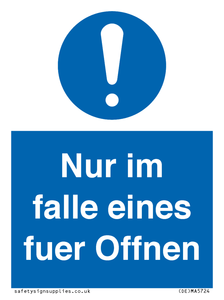 (DE)MA5724: Nur im falle eines fuer Offnen
