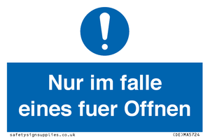 (DE)MA5724: Nur im falle eines fuer Offnen