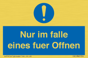 (DE)MA5724: Nur im falle eines fuer Offnen