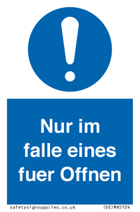 (DE)MA5724: Nur im falle eines fuer Offnen