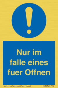 (DE)MA5724: Nur im falle eines fuer Offnen