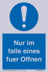 (DE)MA5724: Nur im falle eines fuer Offnen