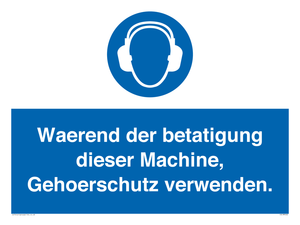 (DE)MP262: Waerend der betatigung dieser Machine, Gehoerschutz verwenden.