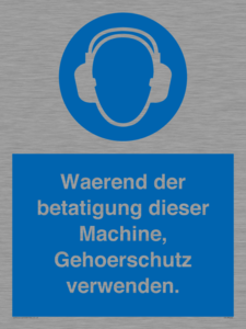 (DE)MP262: Waerend der betatigung dieser Machine, Gehoerschutz verwenden.