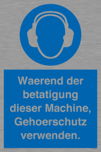 (DE)MP262: Waerend der betatigung dieser Machine, Gehoerschutz verwenden.