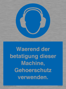 (DE)MP262: Waerend der betatigung dieser Machine, Gehoerschutz verwenden.