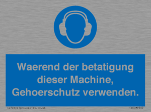 (DE)MP262: Waerend der betatigung dieser Machine, Gehoerschutz verwenden.