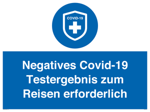 (DE)MP7040: Negatives Covid-19 Testergebnis zum Reisen erforderlich