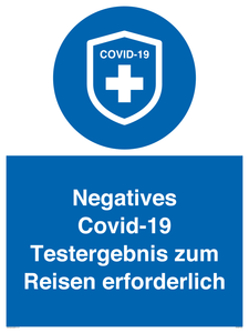 (DE)MP7040: Negatives Covid-19 Testergebnis zum Reisen erforderlich