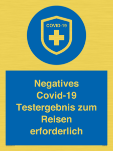 (DE)MP7040: Negatives Covid-19 Testergebnis zum Reisen erforderlich