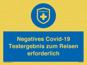 (DE)MP7040: Negatives Covid-19 Testergebnis zum Reisen erforderlich