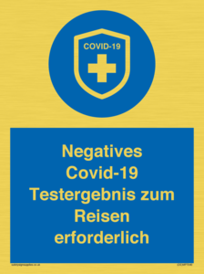 (DE)MP7040: Negatives Covid-19 Testergebnis zum Reisen erforderlich