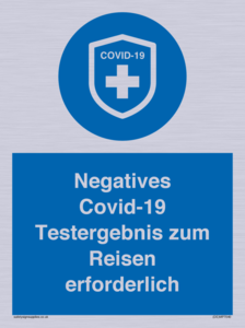 (DE)MP7040: Negatives Covid-19 Testergebnis zum Reisen erforderlich