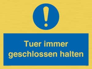 (DE)MV5511: Tuer immer geschlossen halten