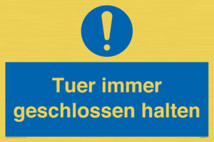 (DE)MV5511: Tuer immer geschlossen halten