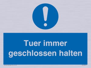 (DE)MV5511: Tuer immer geschlossen halten