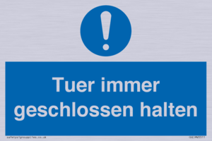 (DE)MV5511: Tuer immer geschlossen halten