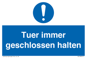 (DE)MV5511: Tuer immer geschlossen halten