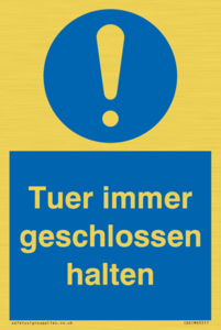 (DE)MV5511: Tuer immer geschlossen halten