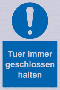 (DE)MV5511: Tuer immer geschlossen halten