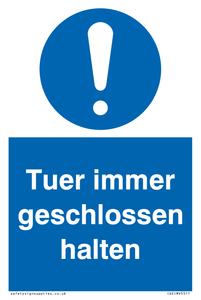 (DE)MV5511: Tuer immer geschlossen halten