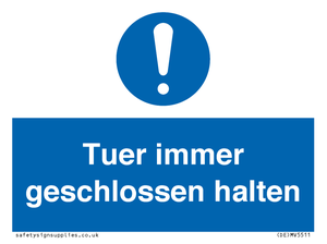 (DE)MV5511: Tuer immer geschlossen halten