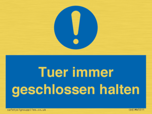 (DE)MV5511: Tuer immer geschlossen halten