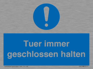(DE)MV5511: Tuer immer geschlossen halten