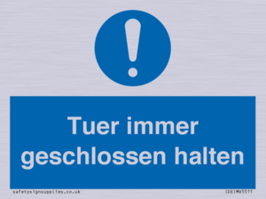 (DE)MV5511: Tuer immer geschlossen halten