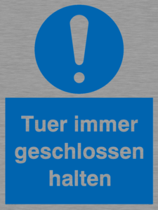 (DE)MV5511: Tuer immer geschlossen halten