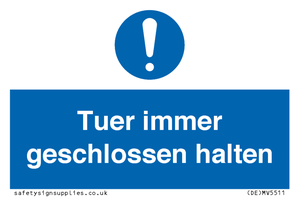 (DE)MV5511: Tuer immer geschlossen halten