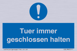(DE)MV5511: Tuer immer geschlossen halten