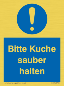 (DE)MV5722: Bitte Kuche sauber halten