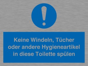 (DE)MV5723: Keine Windeln, Tücher oder andere Hygieneartikel in diese Toilette spülen