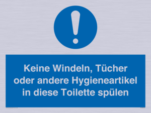 (DE)MV5723: Keine Windeln, Tücher oder andere Hygieneartikel in diese Toilette spülen