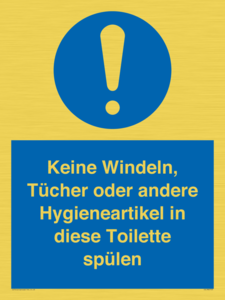 (DE)MV5723: Keine Windeln, Tücher oder andere Hygieneartikel in diese Toilette spülen