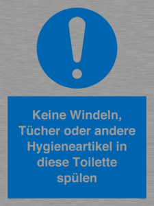 (DE)MV5723: Keine Windeln, Tücher oder andere Hygieneartikel in diese Toilette spülen