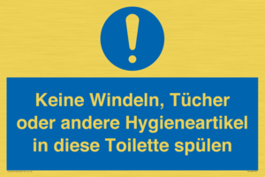 (DE)MV5723: Keine Windeln, Tücher oder andere Hygieneartikel in diese Toilette spülen