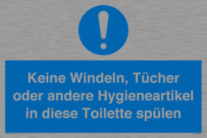 (DE)MV5723: Keine Windeln, Tücher oder andere Hygieneartikel in diese Toilette spülen