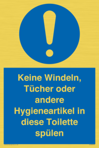 (DE)MV5723: Keine Windeln, Tücher oder andere Hygieneartikel in diese Toilette spülen