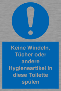 (DE)MV5723: Keine Windeln, Tücher oder andere Hygieneartikel in diese Toilette spülen