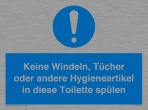 (DE)MV5723: Keine Windeln, Tücher oder andere Hygieneartikel in diese Toilette spülen