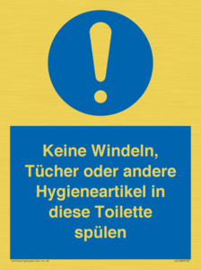 (DE)MV5723: Keine Windeln, Tücher oder andere Hygieneartikel in diese Toilette spülen